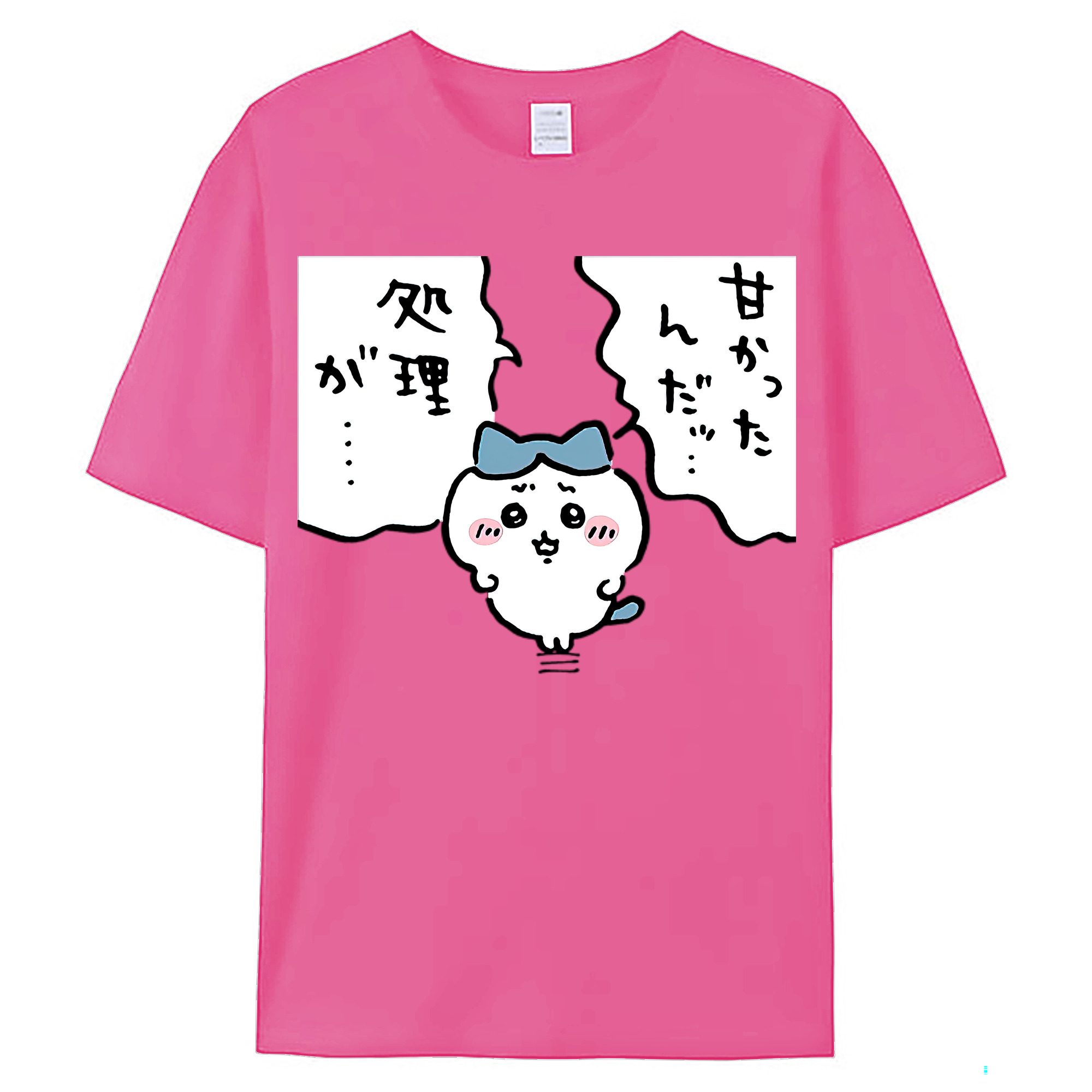 （画像用） ちいかわ ハチワレ Chii-kawa hachiware レディースカジュアルプリントTシャツ（綿100％）